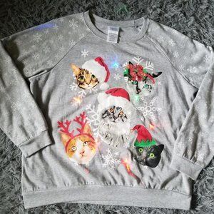 Freeze Cat Christmas Sweatshirt Ugly Sweater